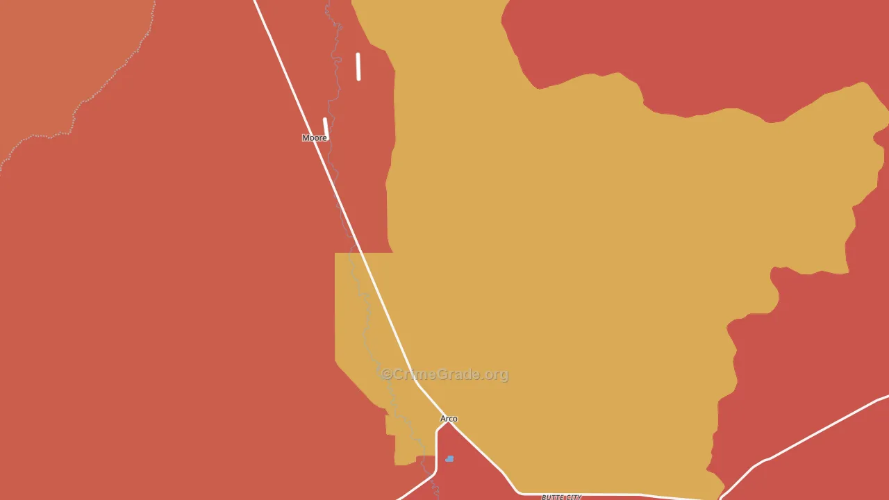 Butte County, ID Map of Murder Rates