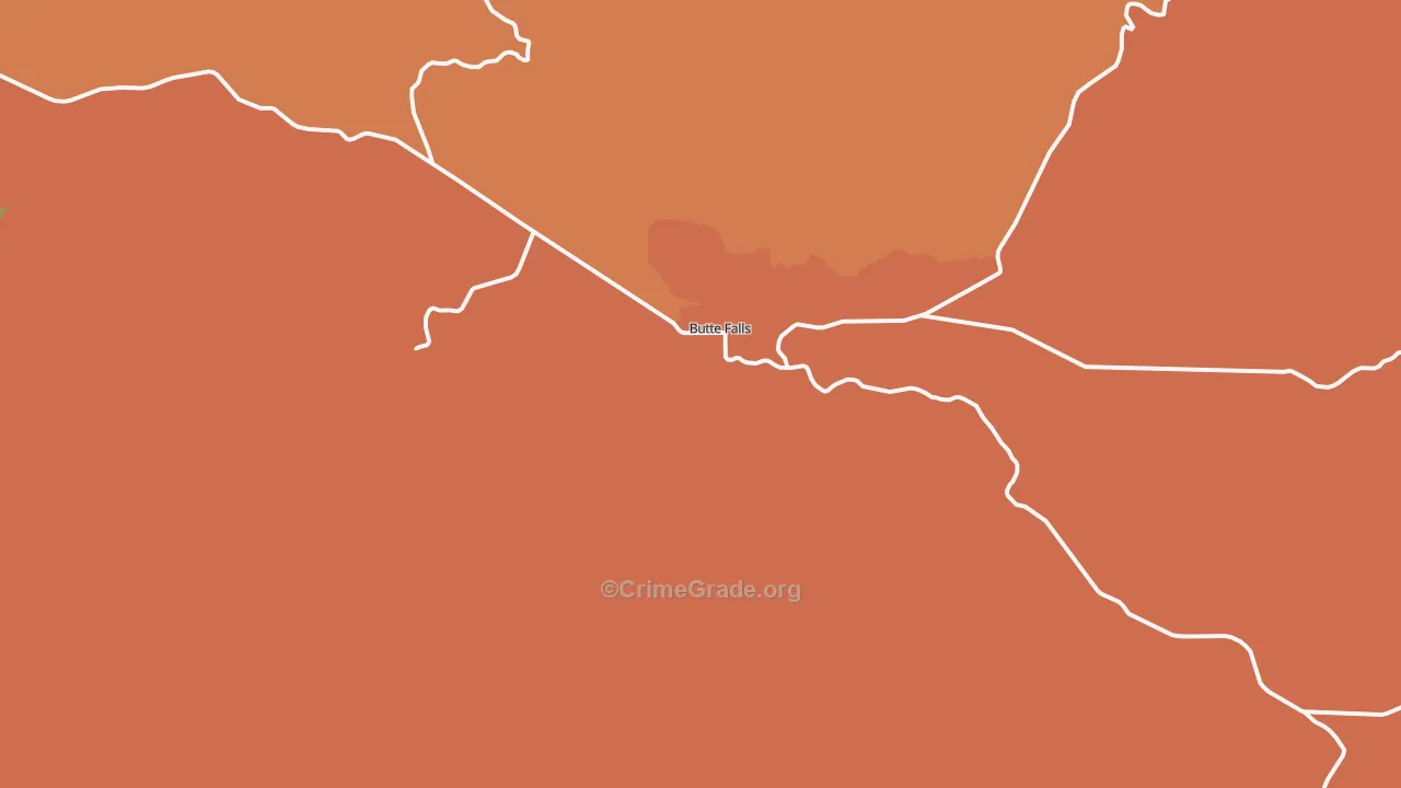 Butte Falls, OR Map of Murder Rates