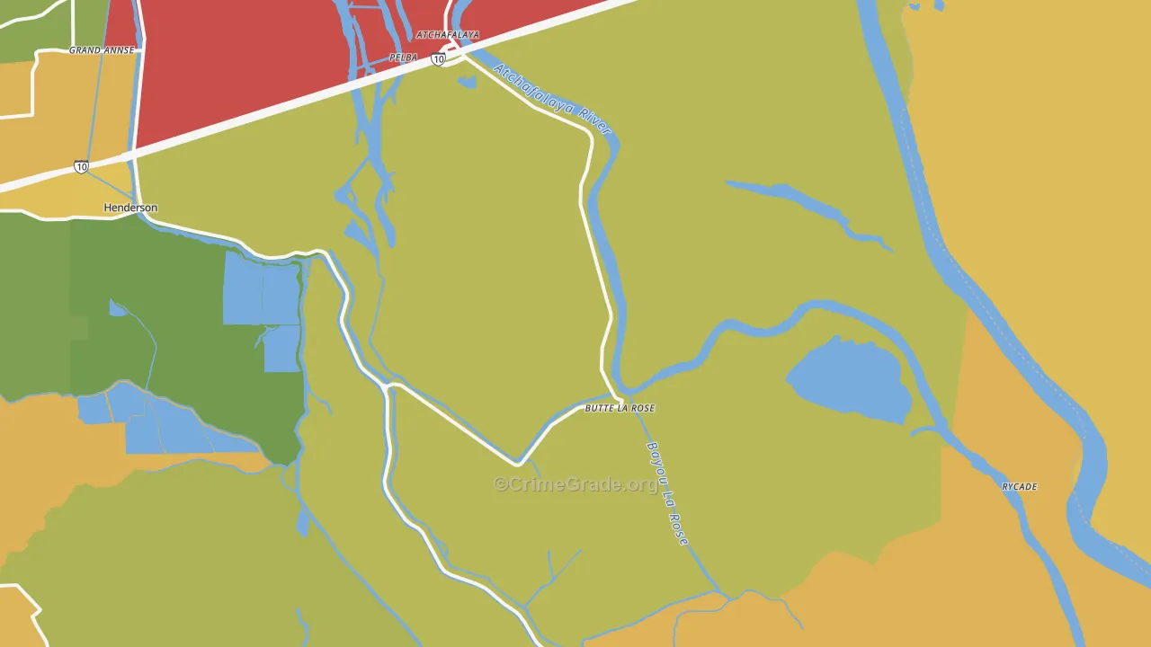 Butte La Rose, LA Map of Murder Rates