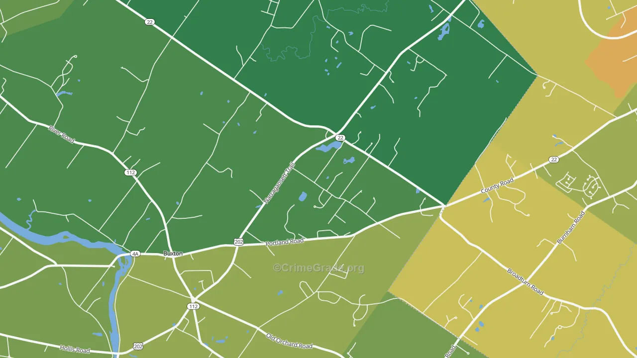 Buxton, ME Map of Murder Rates