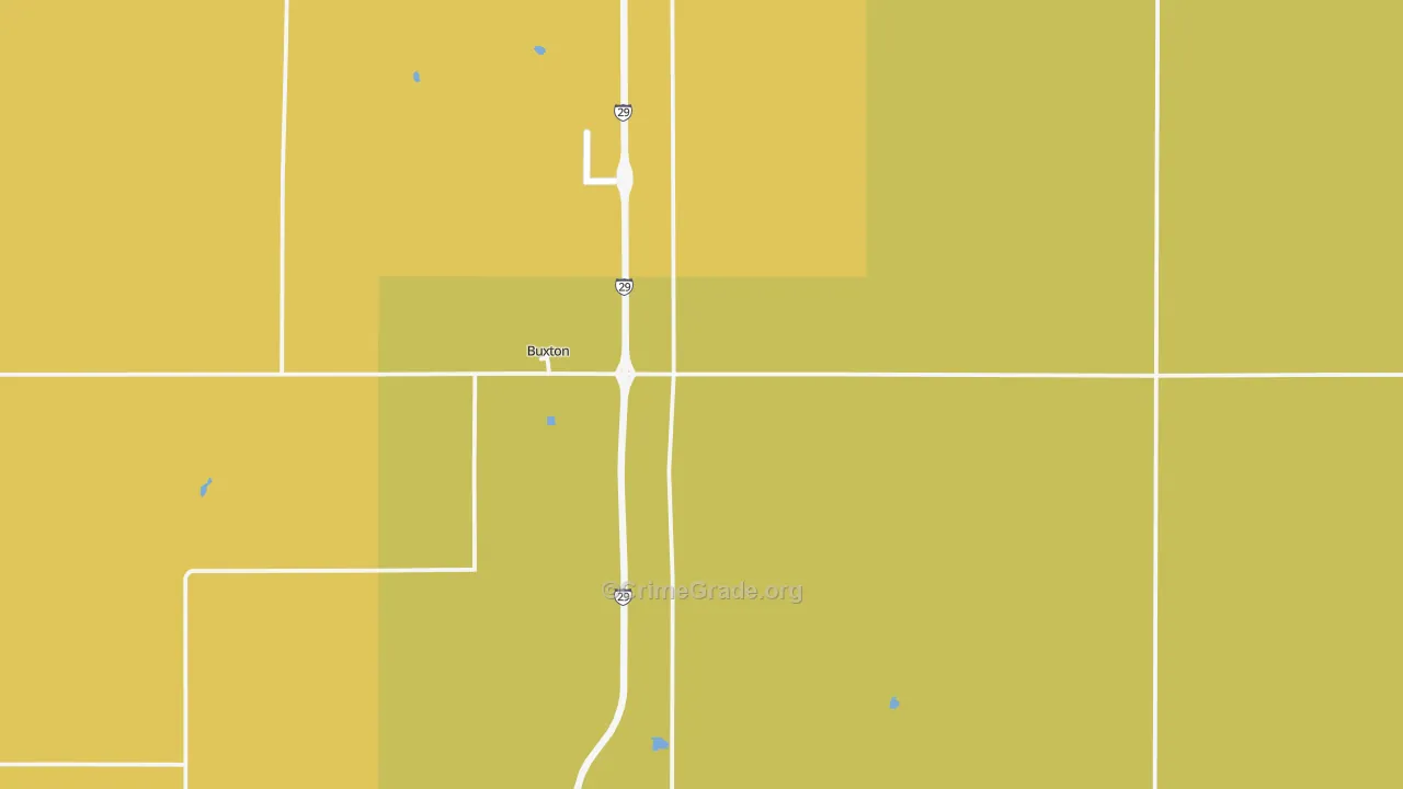 Buxton, ND Map of Murder Rates