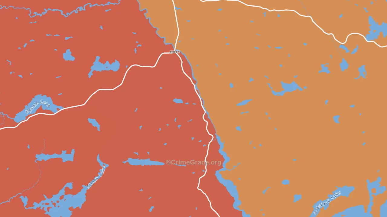 Buyck, MN Map of Murder Rates