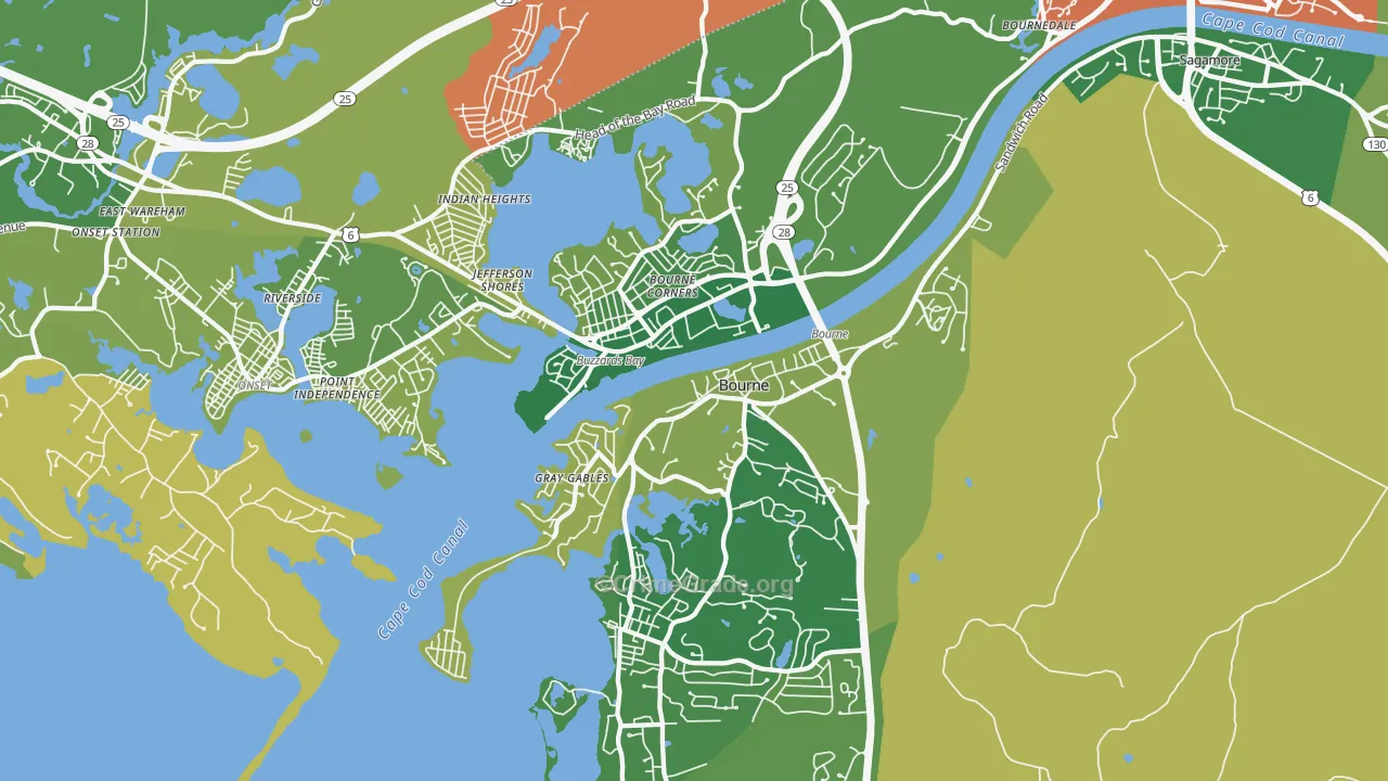 Buzzards Bay, MA Map of Murder Rates