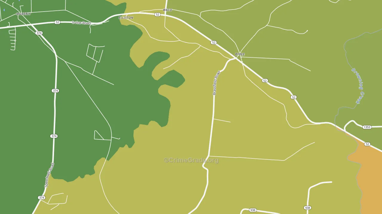 Bybee, KY Map of Murder Rates