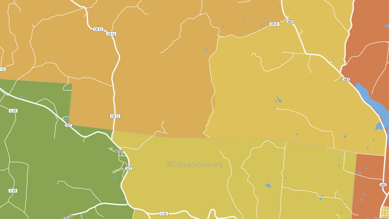 Byer, OH Map of Murder Rates