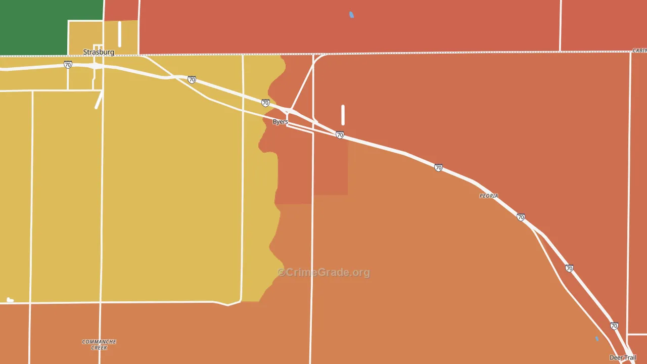 Byers, CO Map of Murder Rates