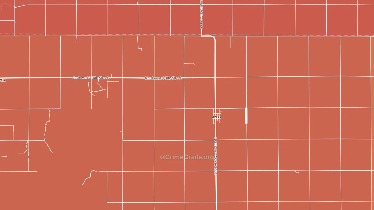 Byers, KS Map of Murder Rates