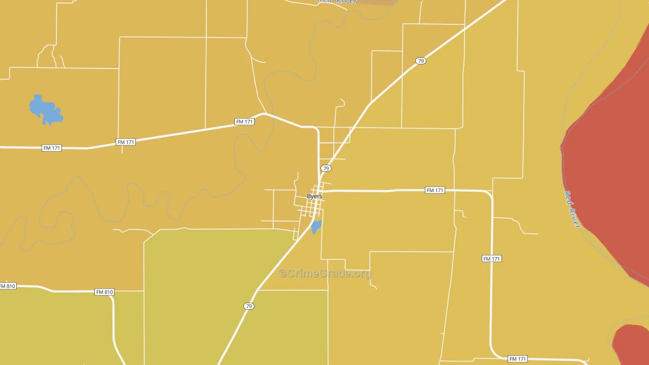 Byers, TX Map of Murder Rates