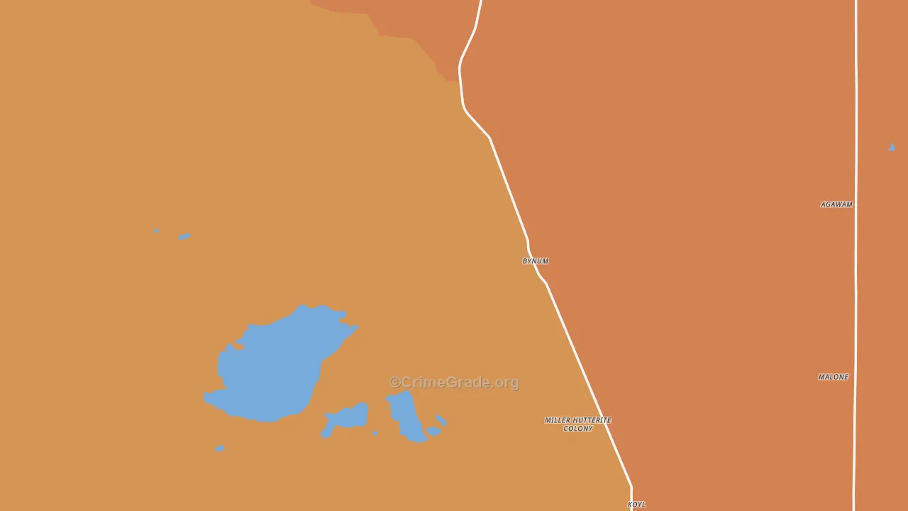 Bynum, MT Map of Murder Rates