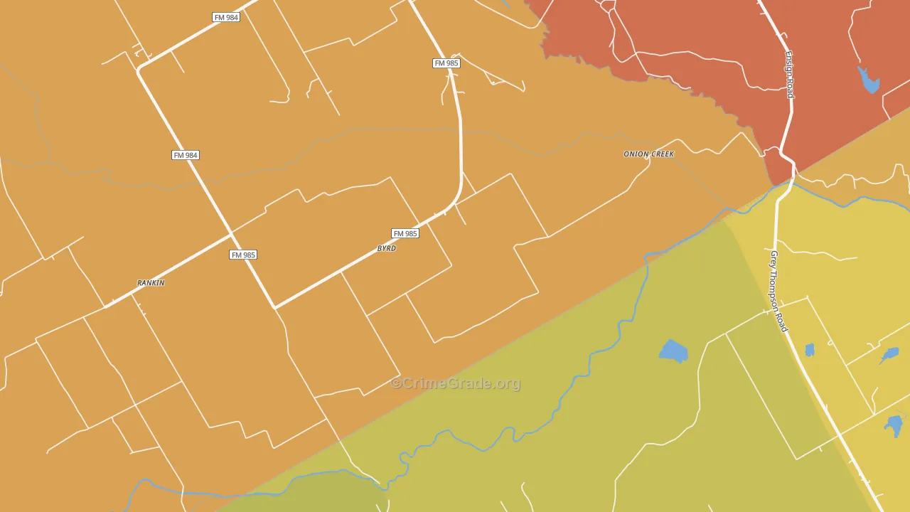 Byrd, TX Map of Murder Rates