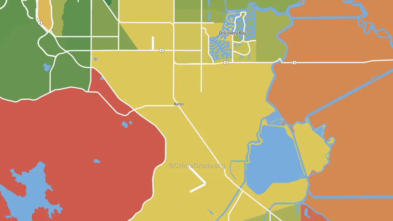 Byron, CA Map of Murder Rates