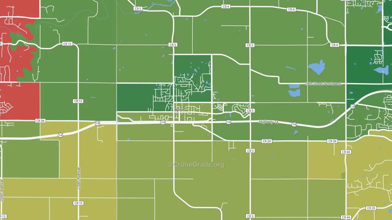 Byron, MN Map of Murder Rates