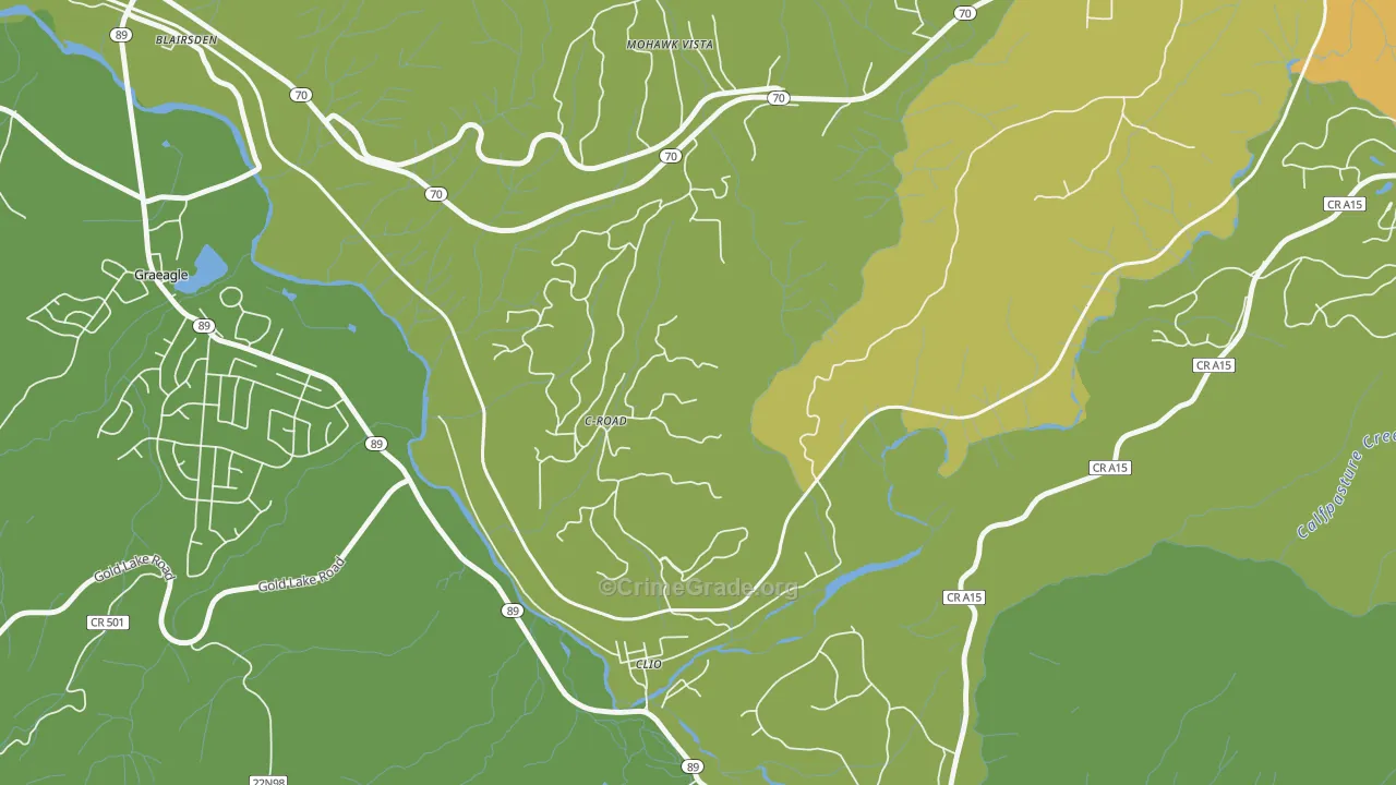 C-Road, CA Map of Murder Rates