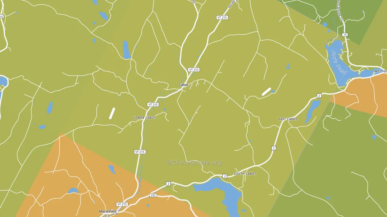 Cabot, VT Map of Murder Rates