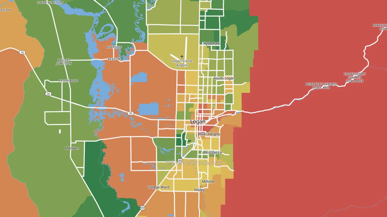 Cache County, UT Map of Murder Rates