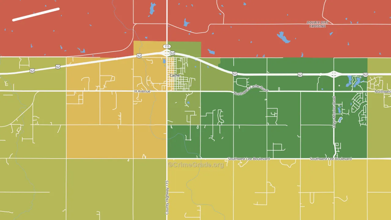 Cache, OK Map of Murder Rates