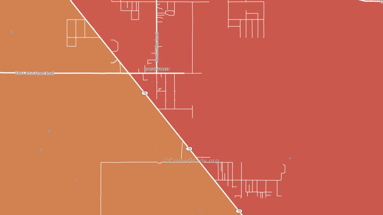 Cactus Forest, AZ Map of Murder Rates