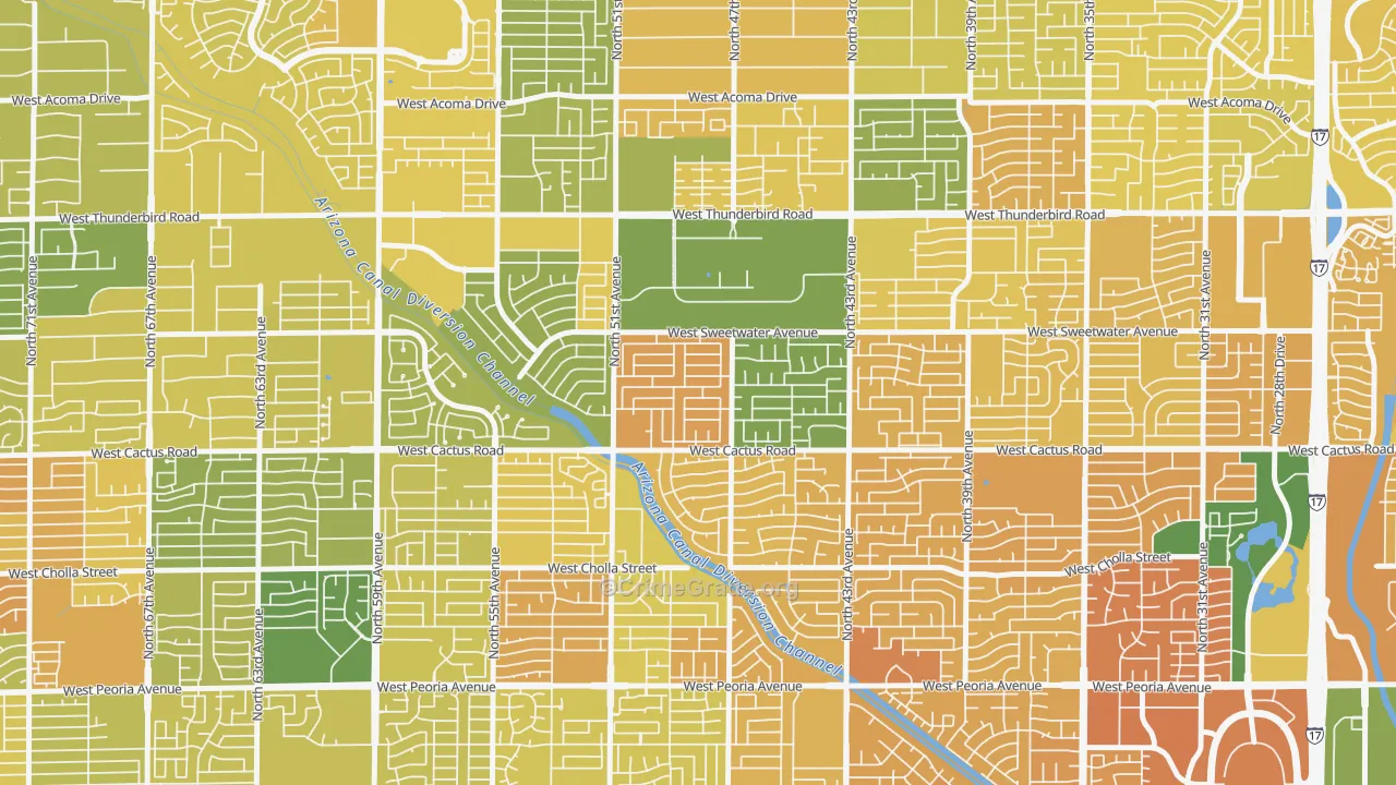 Cactus Gale, Glendale, AZ Map of Murder Rates