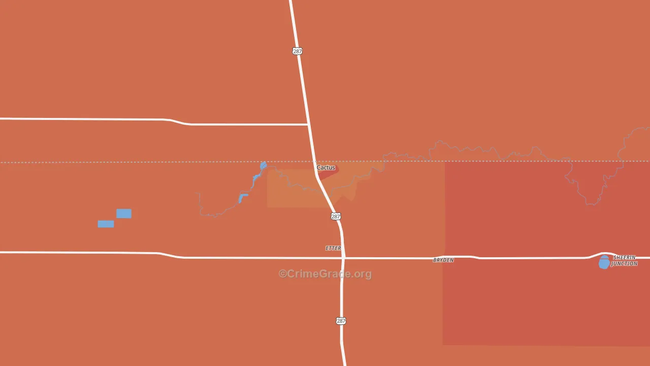 Cactus, TX Map of Murder Rates