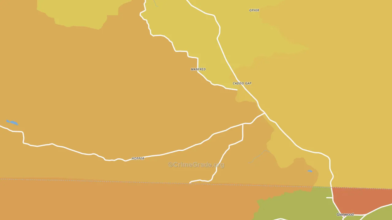 Caddo Gap, AR Map of Murder Rates