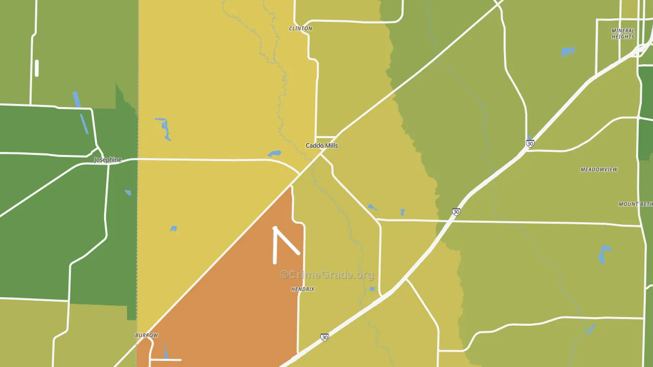 Caddo Mills, TX Map of Murder Rates