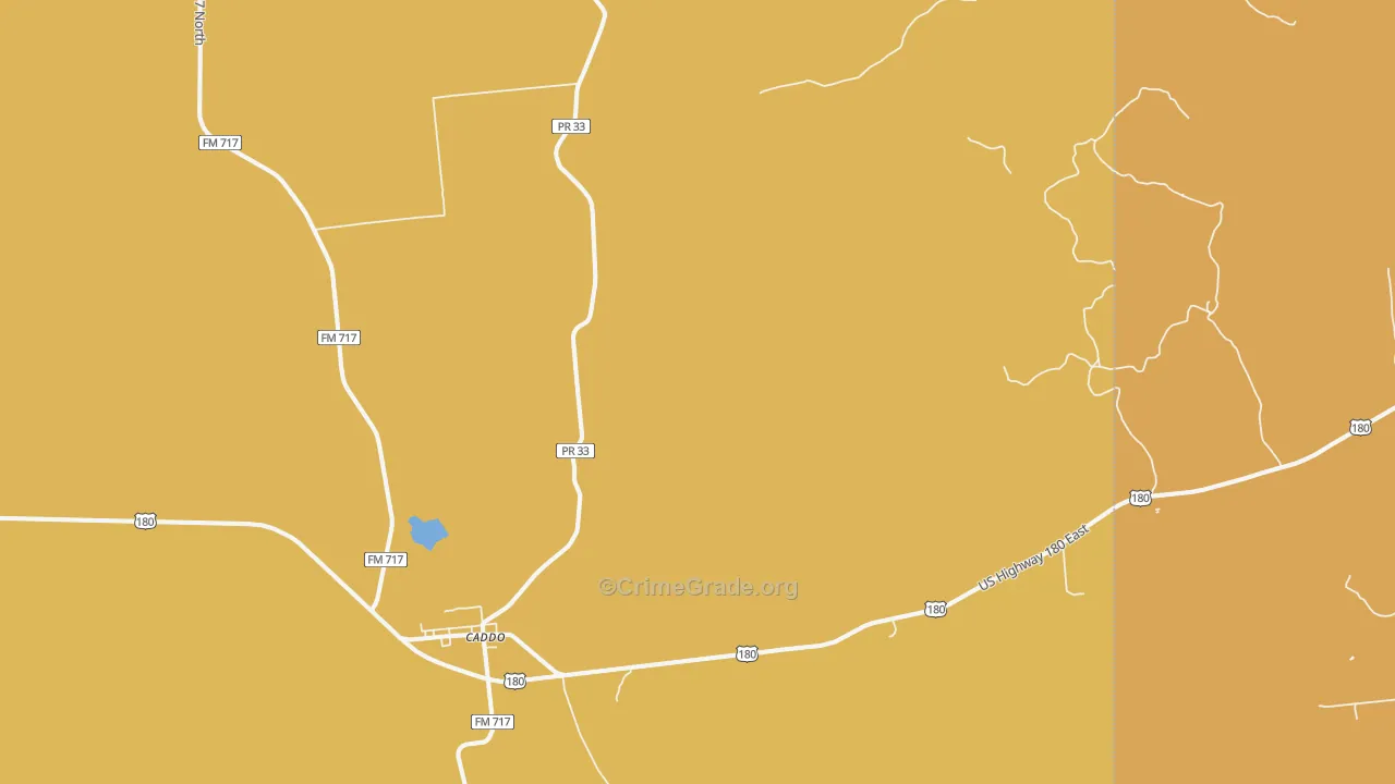 Caddo, TX Map of Murder Rates
