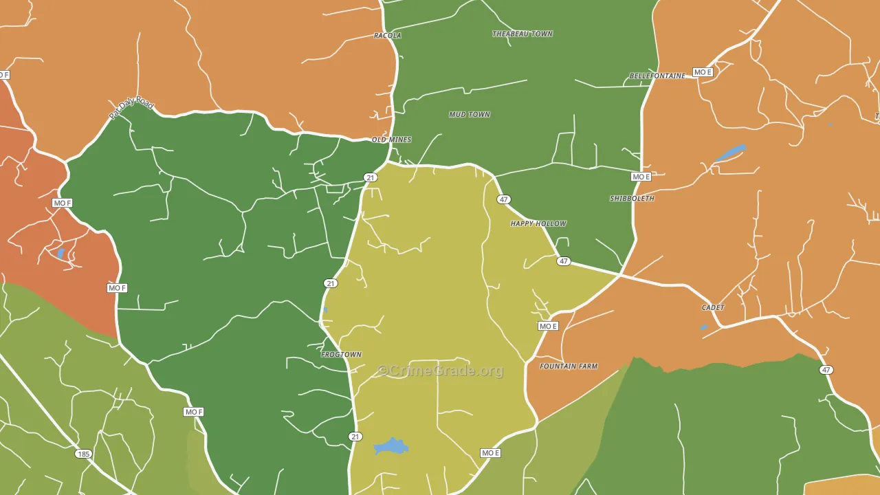 Cadet, MO Map of Murder Rates