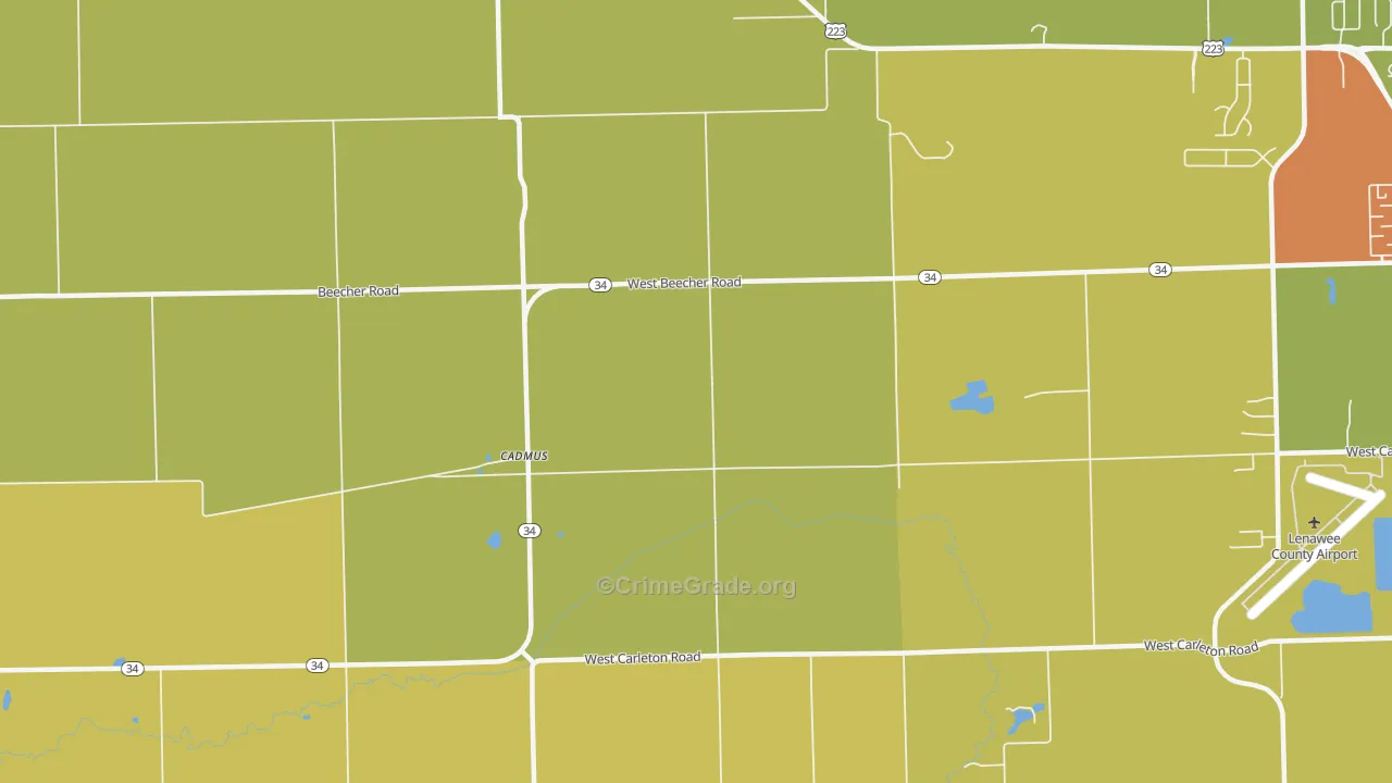 Cadmus, MI Map of Murder Rates