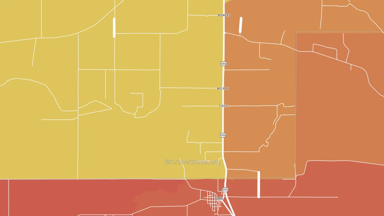 Caile, MS Map of Murder Rates
