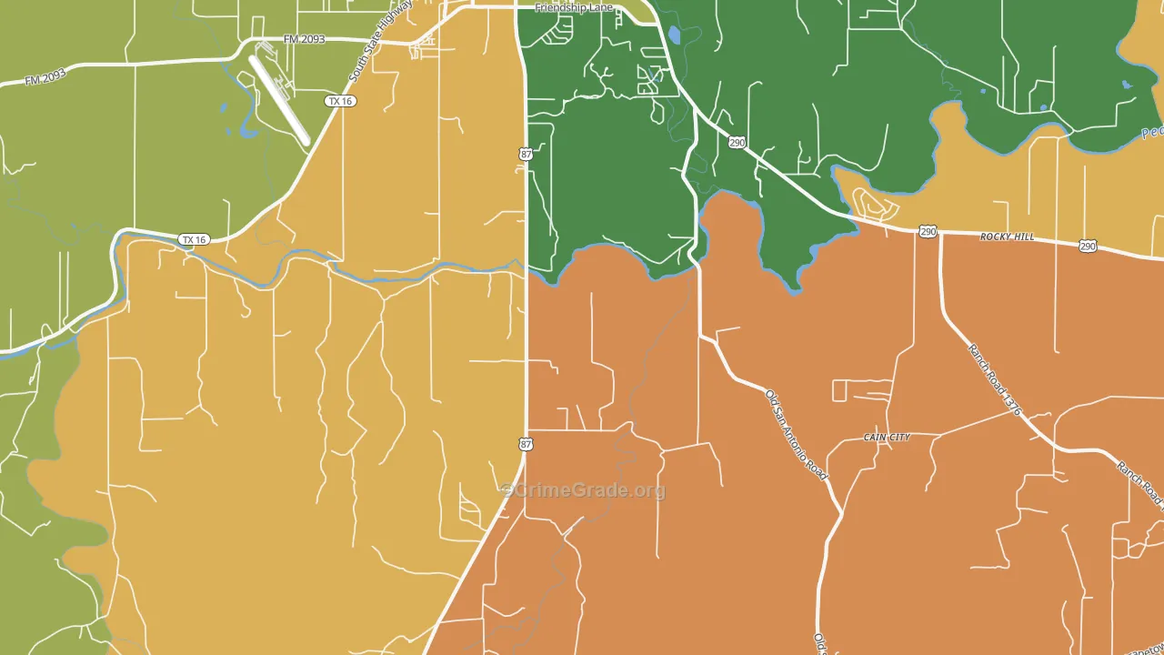 Cain City, TX Map of Murder Rates