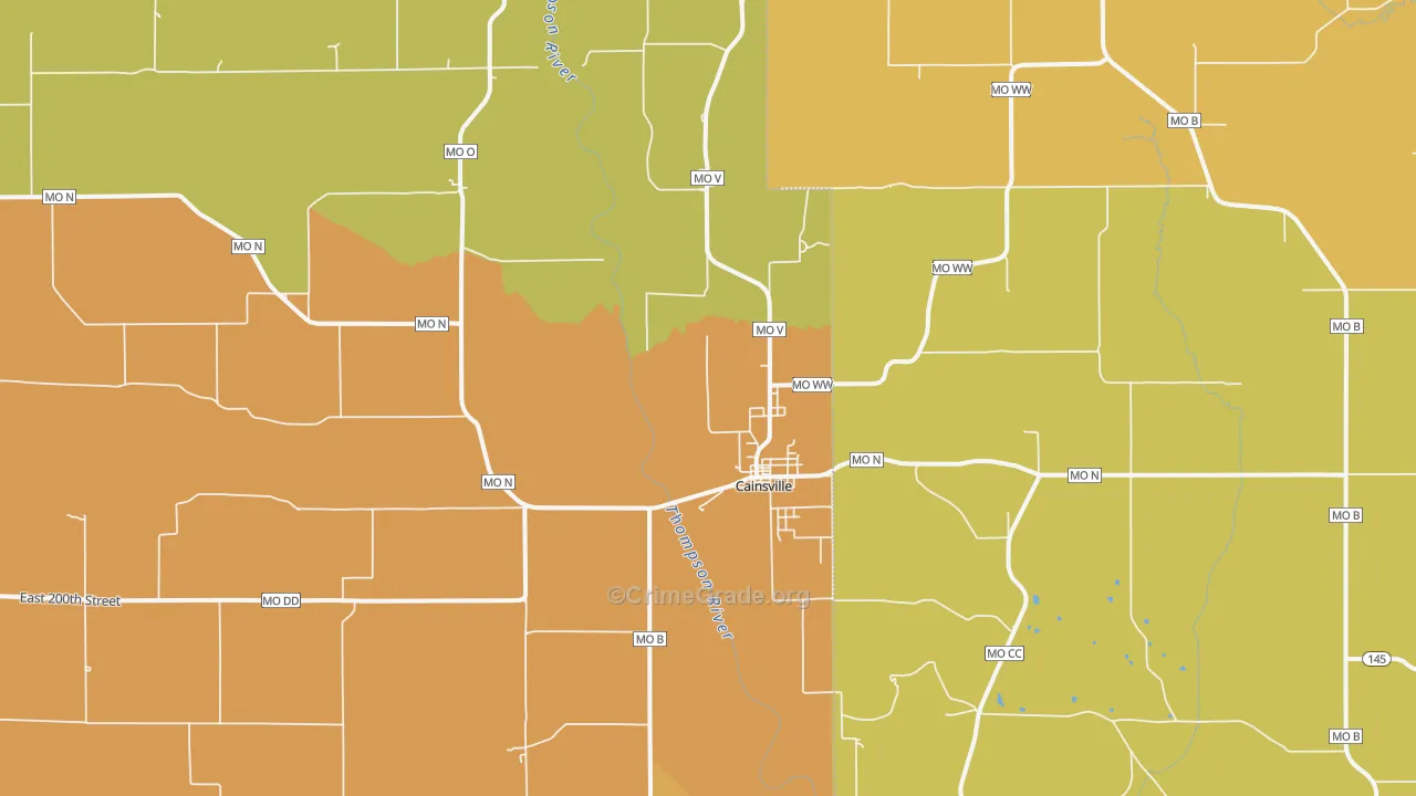 Cainsville, MO Map of Murder Rates