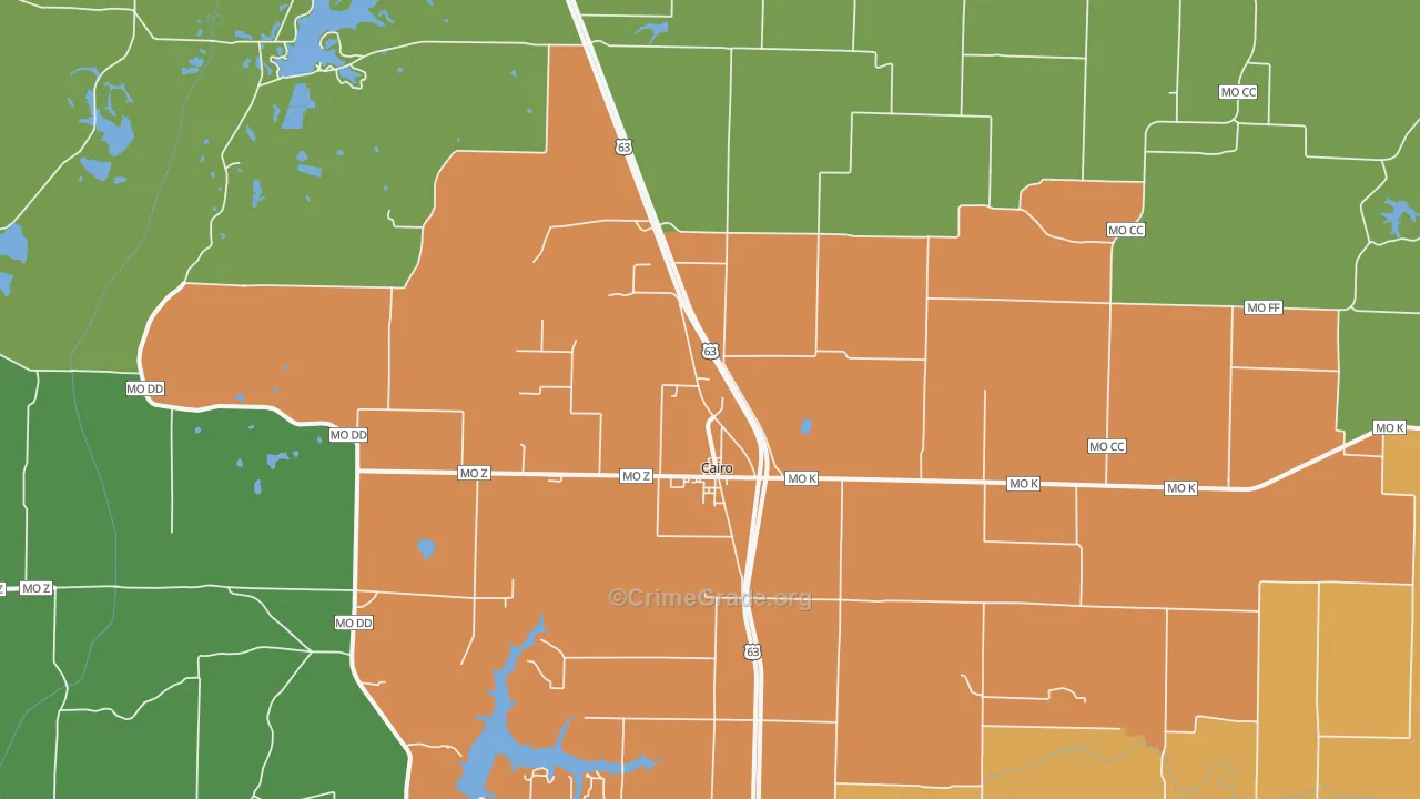 Cairo, MO Map of Murder Rates