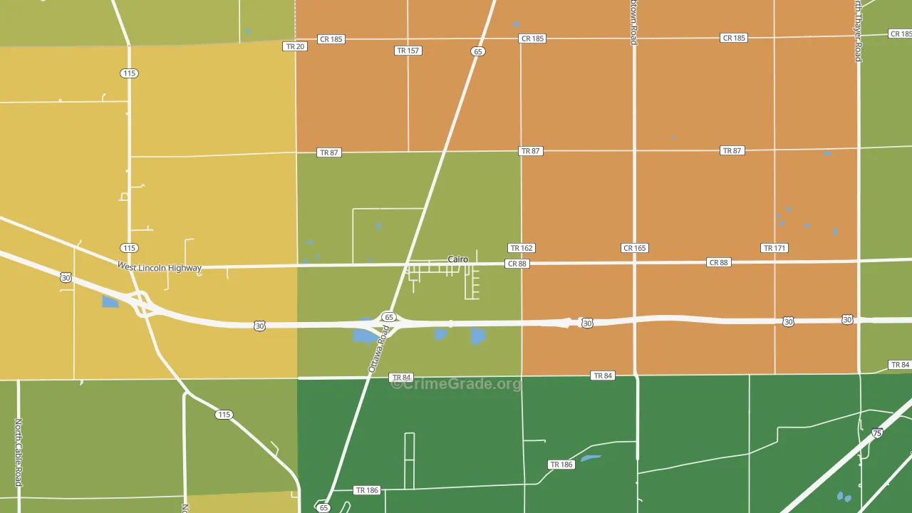 Cairo, OH Map of Murder Rates