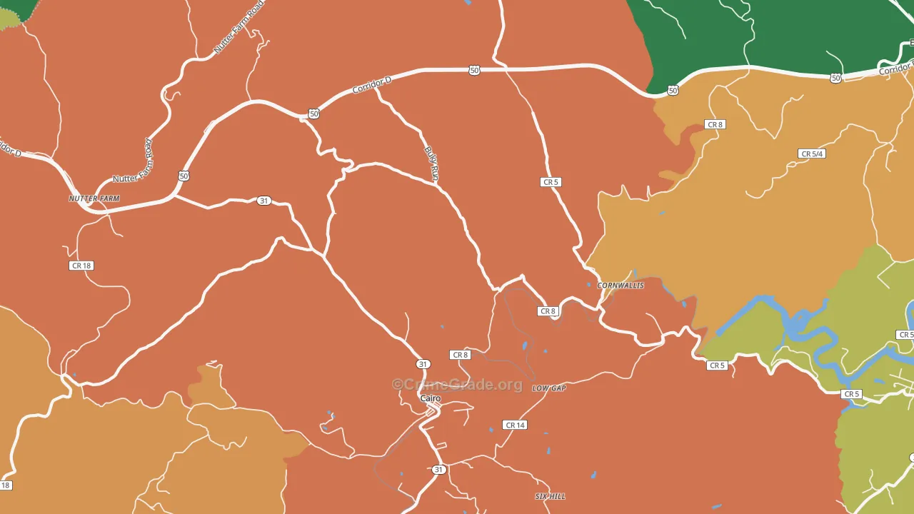 Cairo, WV Map of Murder Rates