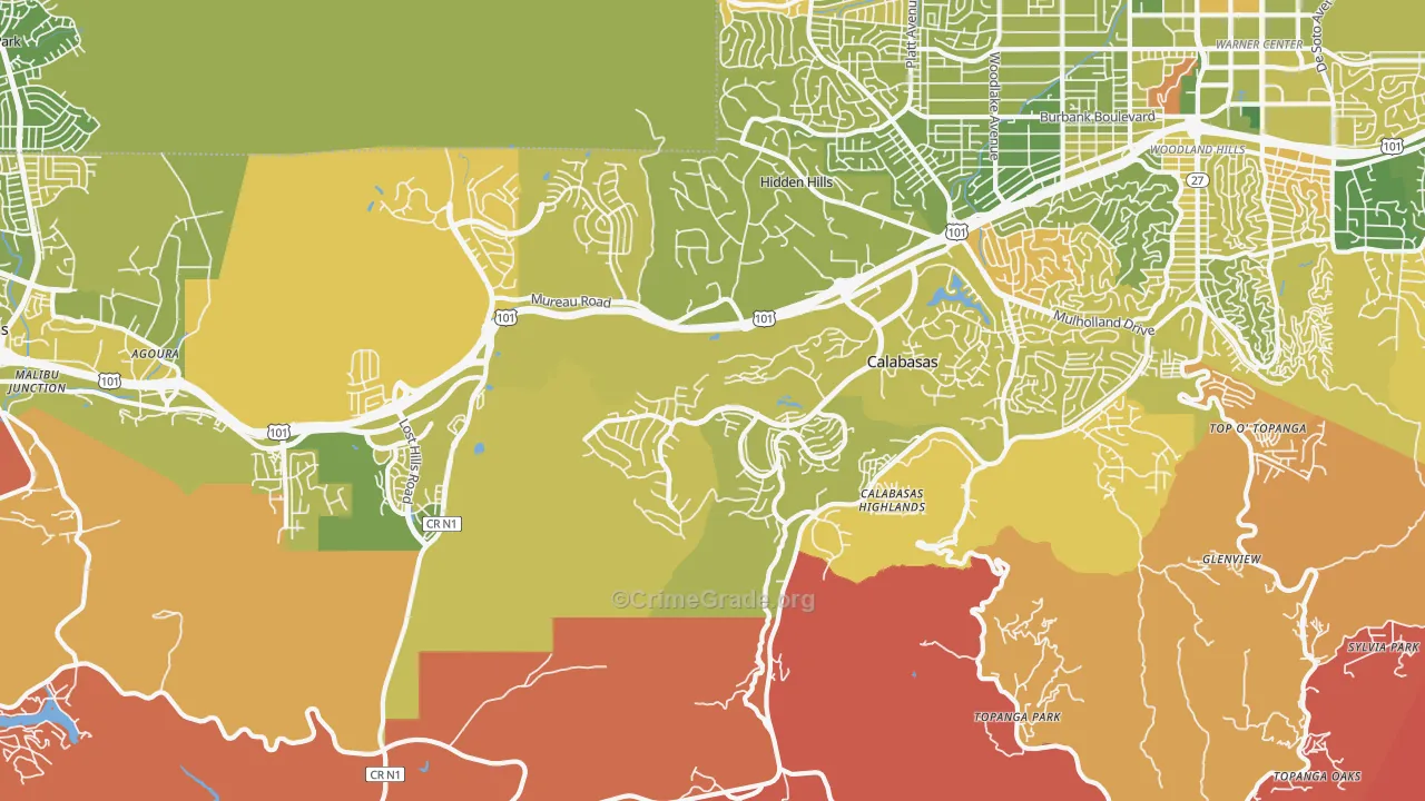 Calabasas, CA Map of Murder Rates