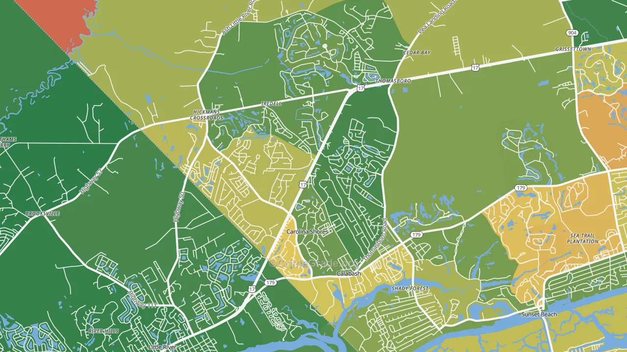 Calabash, NC Map of Murder Rates