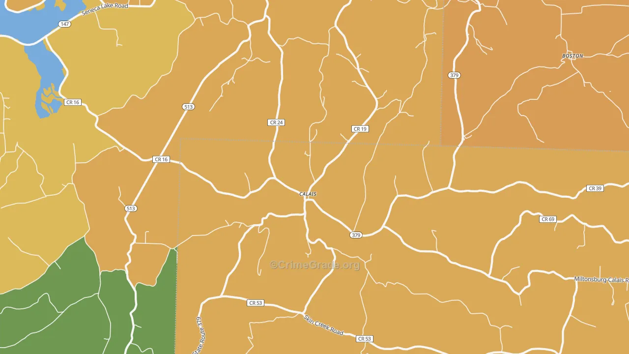 Calais, OH Map of Murder Rates