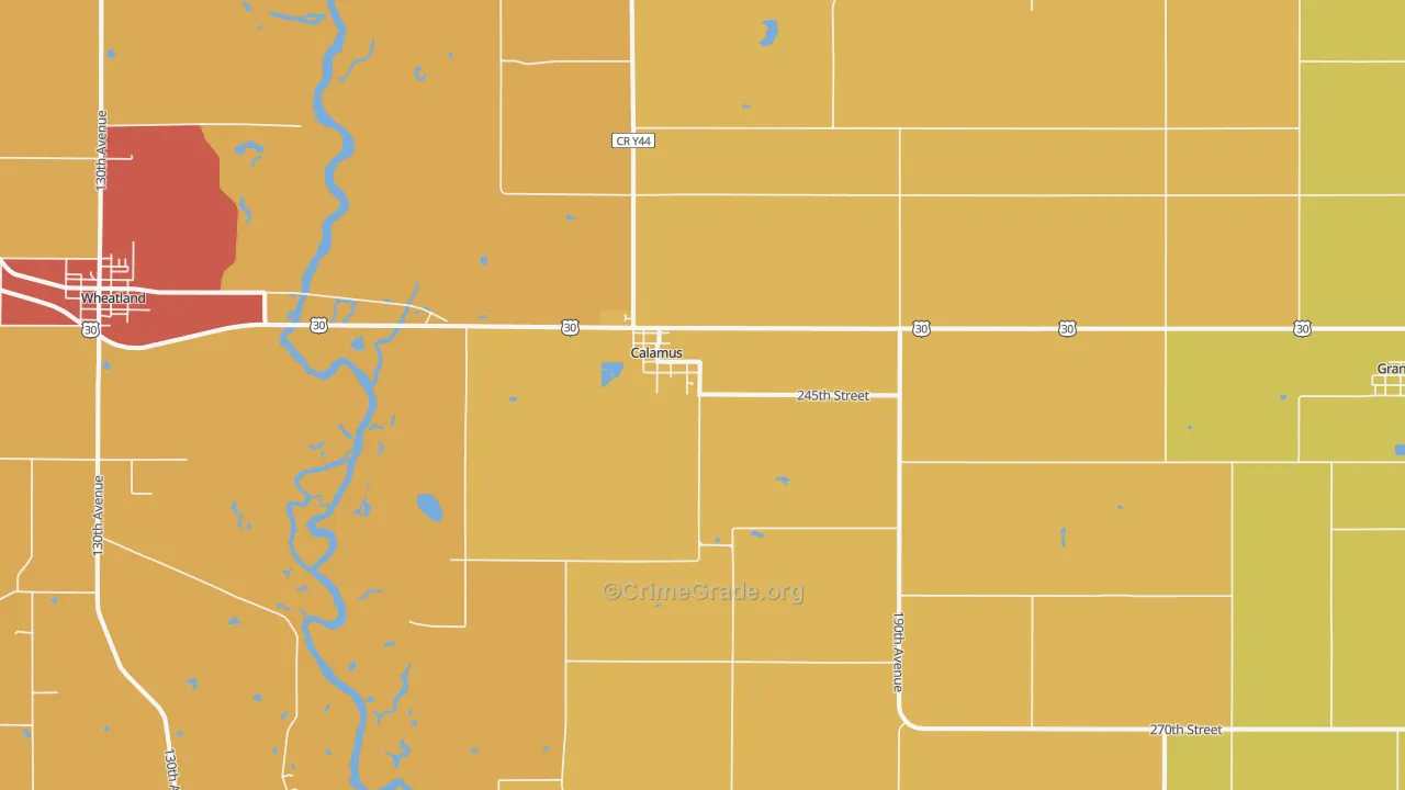 Calamus, IA Map of Murder Rates