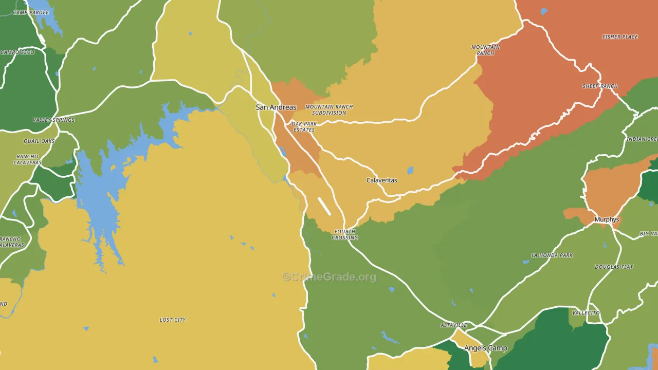 Calaveras County, CA Map of Murder Rates