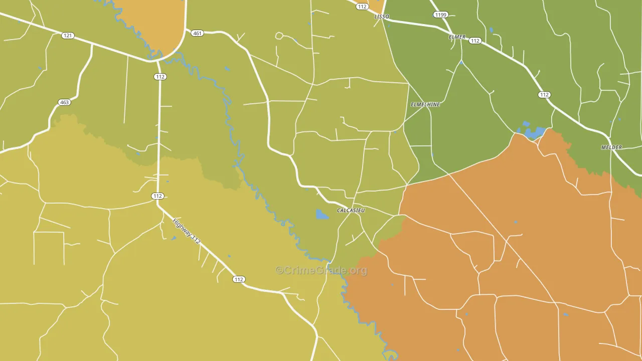 Calcasieu, LA Map of Murder Rates