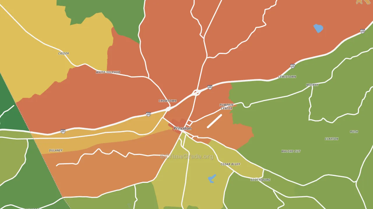 Caldwell County, KY Map of Murder Rates
