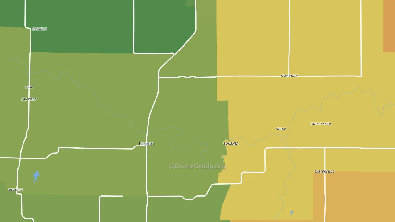 Caldwell County, MO Map of Murder Rates