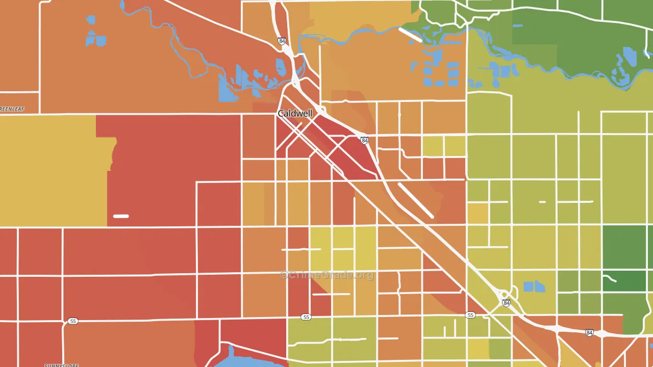 Caldwell, ID Map of Murder Rates