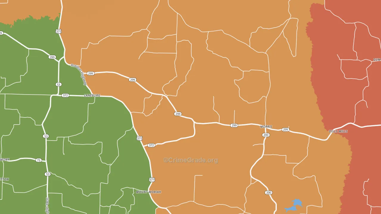 Cale, AR Map of Murder Rates