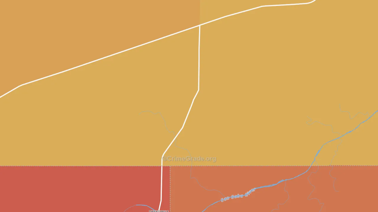Calf Creek, TX Map of Murder Rates
