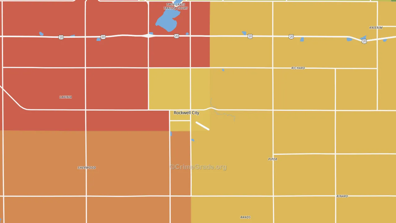 Calhoun County, IA Map of Murder Rates