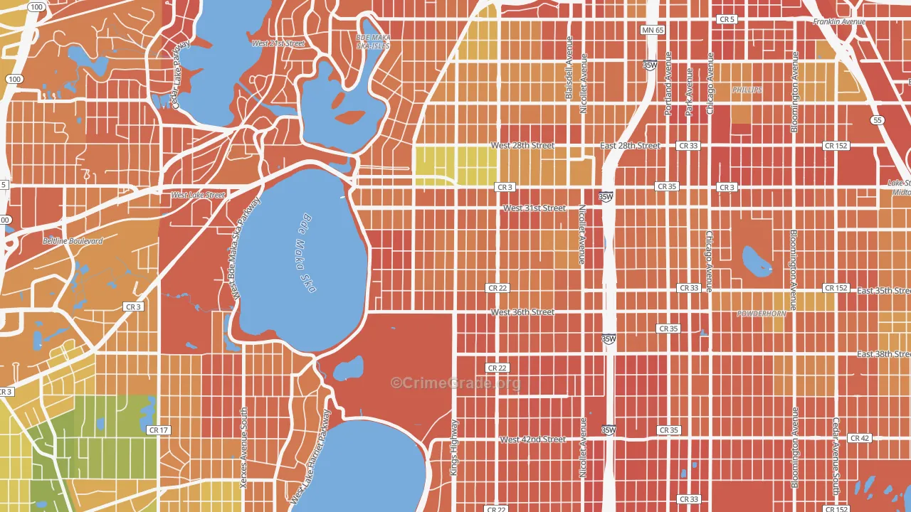 Calhoun, Minneapolis, MN Map of Murder Rates