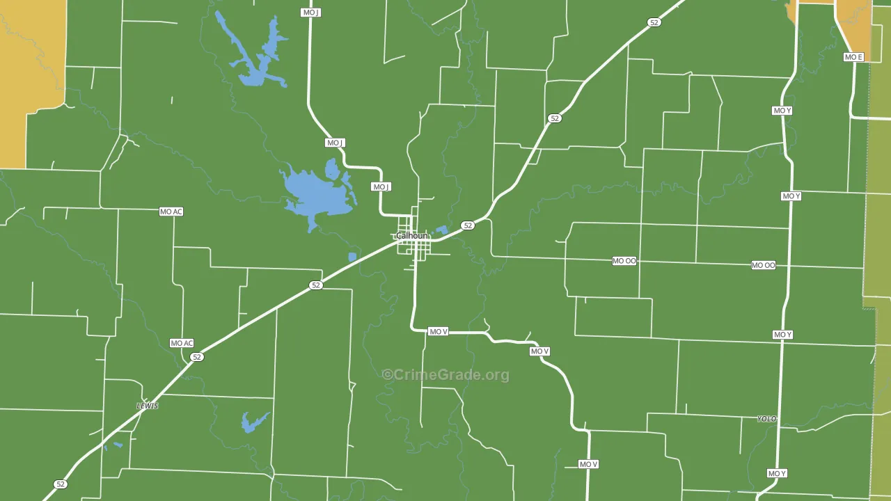 Calhoun, MO Map of Murder Rates
