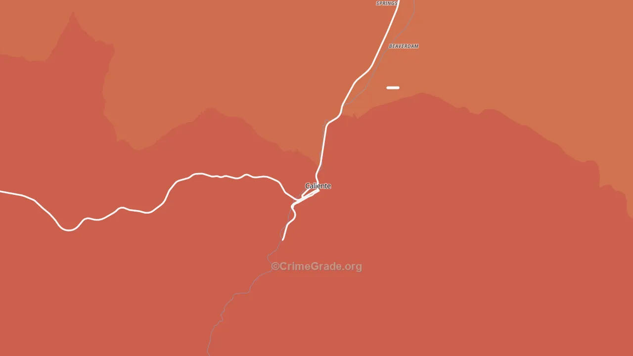 Caliente, NV Map of Murder Rates