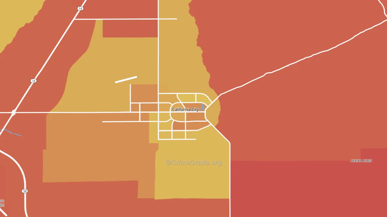 California City, CA Map of Murder Rates